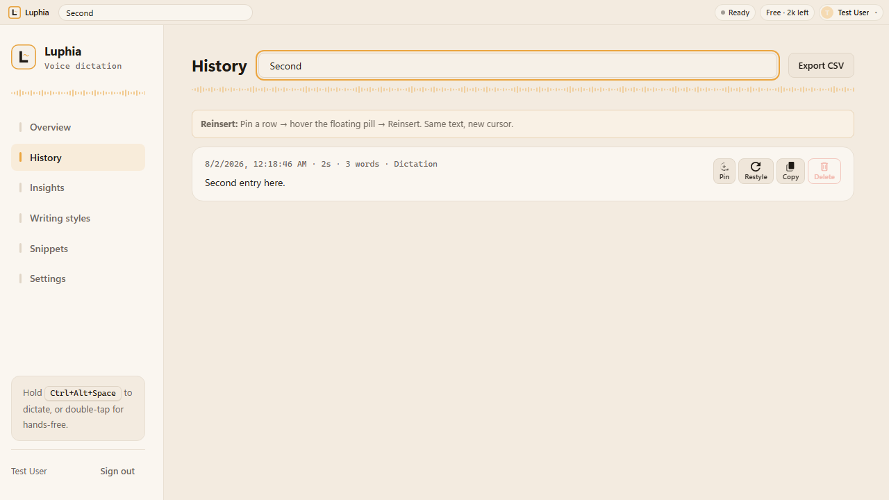 History search